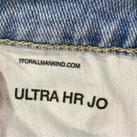 7 For All Mankind 29x28 Ultra HR Jo Wide Leg Stretch Denim Jeans - Picture 8 of 11